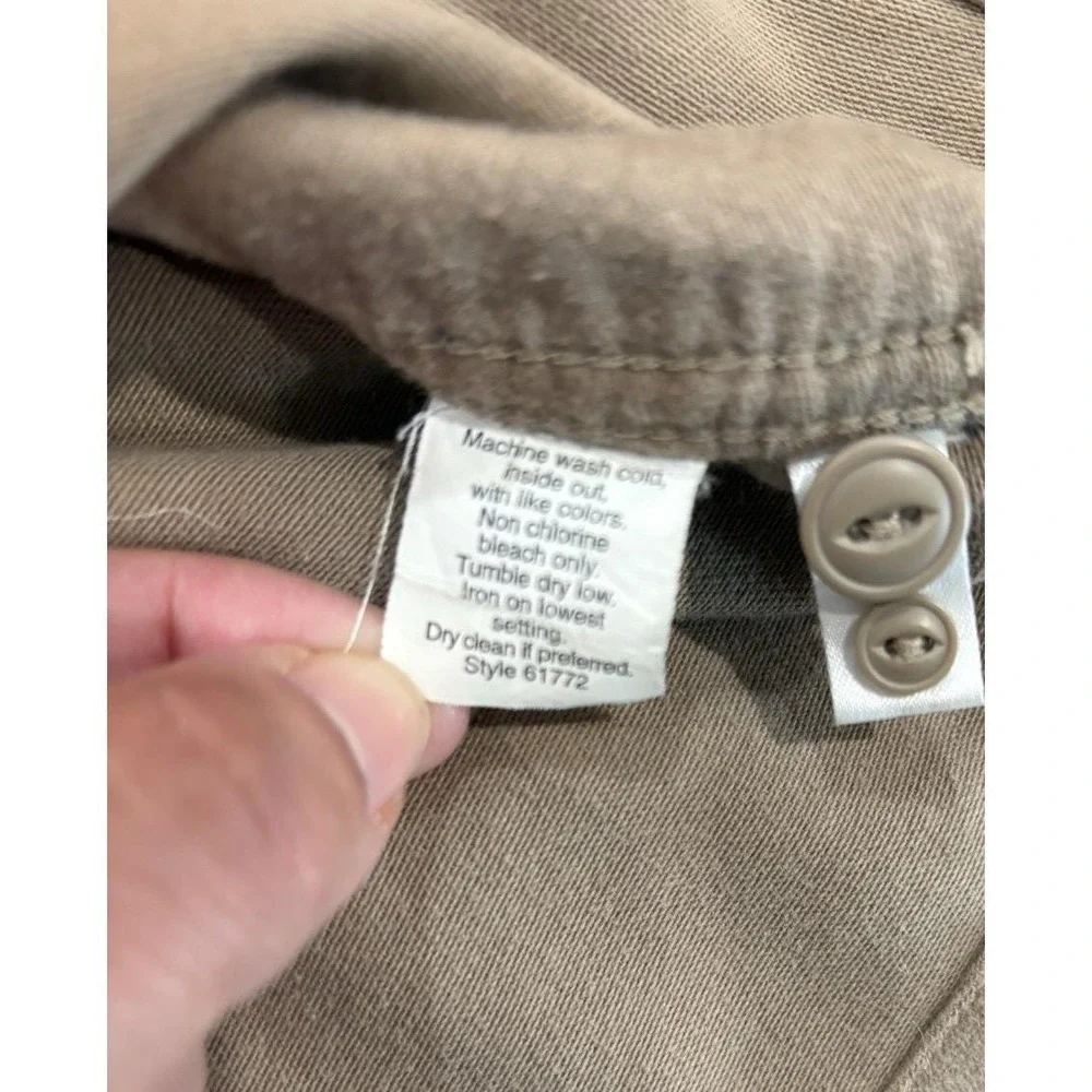 J Crew Vintage Mens Barn Jacket Large Beige Tan Corduroy Collar Chore Coat 61772